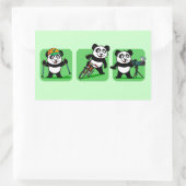 Sticker Rectangulaire Pandas extérieurs (Sac)