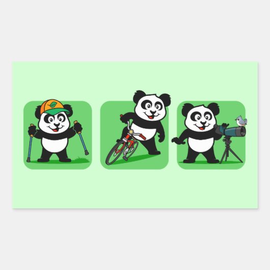 Sticker Rectangulaire Pandas extérieurs (Devant)