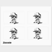 Sticker Rectangulaire Pandaz À Da House. Panda du ghetto (Feuille)