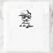 Sticker Rectangulaire Pandaz À Da House. Panda du ghetto (Sac)