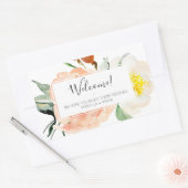 Sticker Rectangulaire Panier d'accueil Mariage de fleurs d'aquarelle de (Enveloppe)