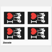 Sticker Rectangulaire Panier de golf I Heart (Love) (Feuille)