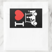 Sticker Rectangulaire Panier de golf I Heart (Love) (Sac)