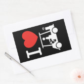 Sticker Rectangulaire Panier de golf I Heart (Love) (Enveloppe)