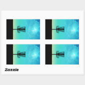 Sticker Rectangulaire Panier de golf sur disque (Feuille)