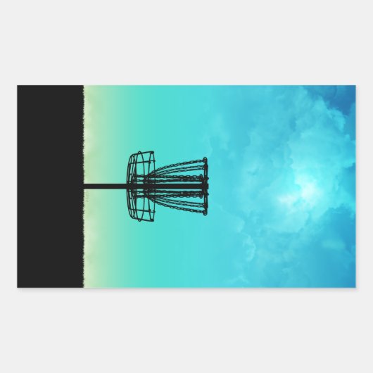 Sticker Rectangulaire Panier de golf sur disque (Devant)