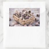 Sticker Rectangulaire Panier de graines de pavot séché (Sac)