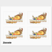 Sticker Rectangulaire Panier de récolte d'automne de Thanksgiving (Feuille)