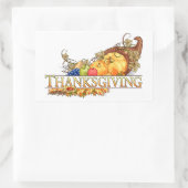 Sticker Rectangulaire Panier de récolte d'automne de Thanksgiving (Sac)
