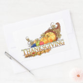 Sticker Rectangulaire Panier de récolte d'automne de Thanksgiving (Enveloppe)