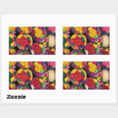 Sticker Rectangulaire Paniers en osier mexicain authentiques (Feuille)