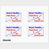 Sticker Rectangulaire Panique du marché stock (Feuille)