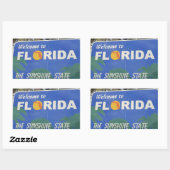 Sticker Rectangulaire Panneau Bienvenue en Floride (Feuille)