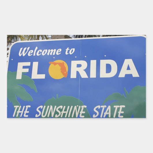 Sticker Rectangulaire Panneau Bienvenue en Floride (Devant)