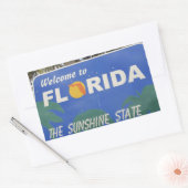 Sticker Rectangulaire Panneau Bienvenue en Floride (Enveloppe)