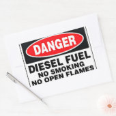 Sticker Rectangulaire Panneau carburant diesel Danger (Enveloppe)