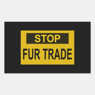 Sticker Rectangulaire Panneau commercial Stop Fur jaune