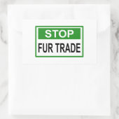 Sticker Rectangulaire Panneau commercial Stop Fur vert (Sac)