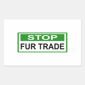 Sticker Rectangulaire Panneau commercial Stop Fur vert