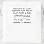 Sticker Rectangulaire Panneau d'auberge du XVIIIe siècle (Sac)