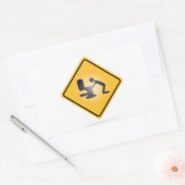 Sticker Rectangulaire Panneau d'avertissement de la gueule jaune autocol (Enveloppe)