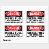 Sticker Rectangulaire Panneau de danger carburant diesel (Feuille)