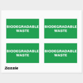 Sticker Rectangulaire Panneau de déchets biodégradables (Feuille)