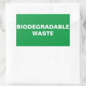 Sticker Rectangulaire Panneau de déchets biodégradables (Sac)