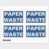 Sticker Rectangulaire Panneau de déchets de papier (Feuille)
