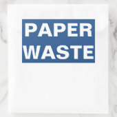 Sticker Rectangulaire Panneau de déchets de papier (Sac)