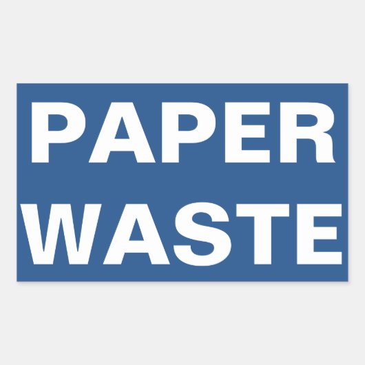 Sticker Rectangulaire Panneau de déchets de papier (Devant)
