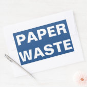 Sticker Rectangulaire Panneau de déchets de papier (Enveloppe)