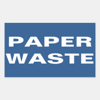 Sticker Rectangulaire Panneau de déchets de papier