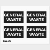 Sticker Rectangulaire Panneau de déchets généraux (Feuille)