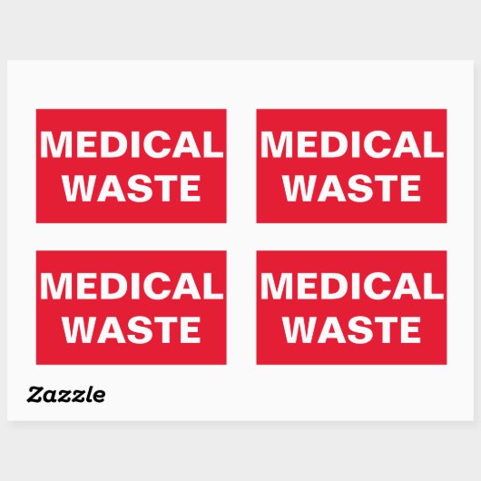 Sticker Rectangulaire Panneau de déchets Médicale (Feuille)