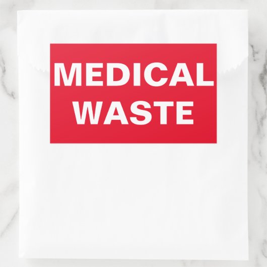Sticker Rectangulaire Panneau de déchets Médicale (Sac)