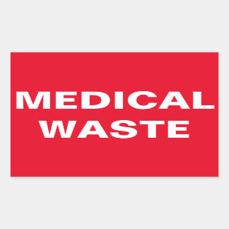 Sticker Rectangulaire Panneau de déchets Médicale