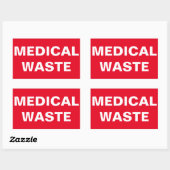 Sticker Rectangulaire Panneau de déchets médicaux (Feuille)