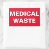 Sticker Rectangulaire Panneau de déchets médicaux (Sac)