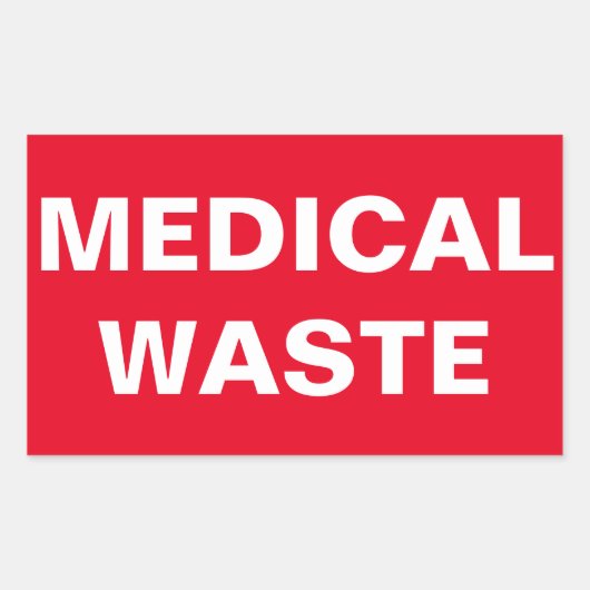 Sticker Rectangulaire Panneau de déchets médicaux (Devant)