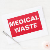Sticker Rectangulaire Panneau de déchets médicaux (Enveloppe)
