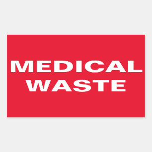 Sticker Rectangulaire Panneau de déchets médicaux