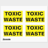 Sticker Rectangulaire Panneau de déchets toxiques (Feuille)