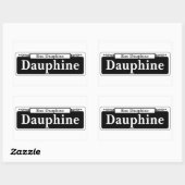 Sticker Rectangulaire Panneau de la rue Dauphine, Nouvelle-Orléans (Feuille)