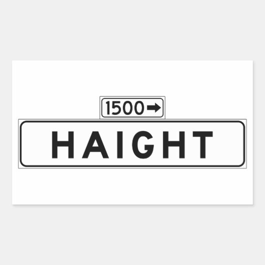 Sticker Rectangulaire Panneau de la rue Haight, San Francisco (Devant)