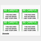 Sticker Rectangulaire Panneau de mise en garde de maintenance drôle (Feuille)