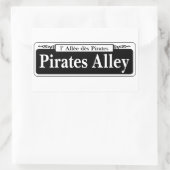 Sticker Rectangulaire Panneau de rue Pirates Alley, Nouvelle-Orléans (Sac)