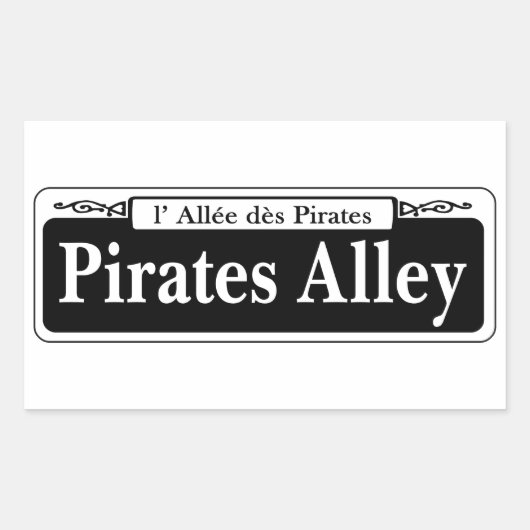 Sticker Rectangulaire Panneau de rue Pirates Alley, Nouvelle-Orléans (Devant)
