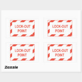 Sticker Rectangulaire Panneau de sécurité point de condamnation (Feuille)