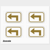 Sticker Rectangulaire Panneau de signalisation directionnelle flèche de (Feuille)
